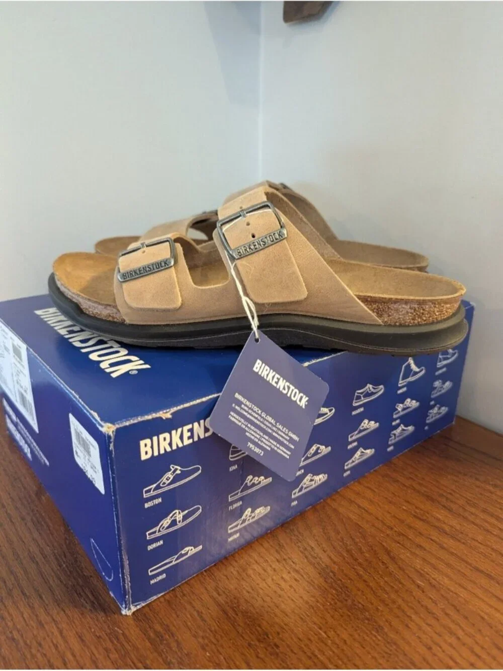 Birkenstock Arizona Crosstown Oiled Leather Sandals Sz 40 Rugged Sole L9 M7 New